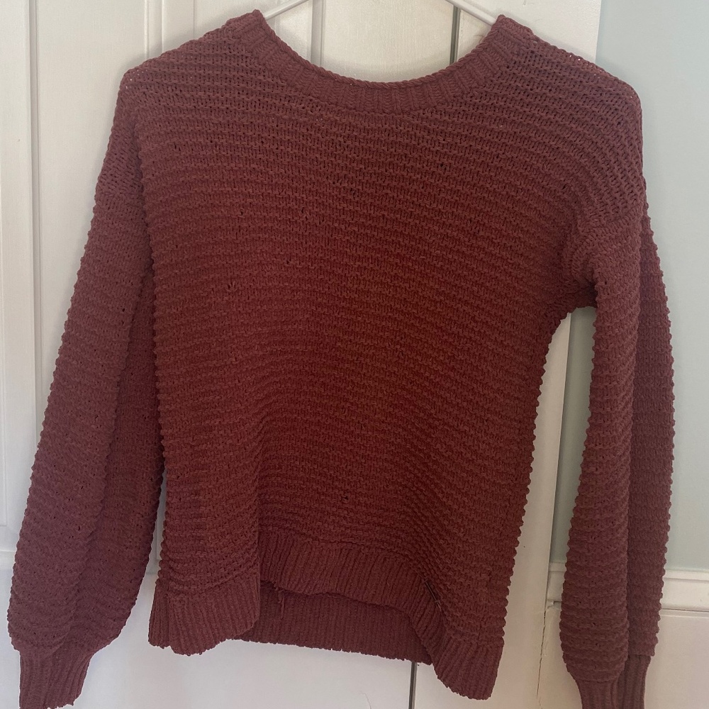Maroon Knit Sweater Abercrombie & Fitch